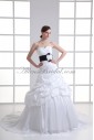Taffeta Sweetheart Ball Gown Chapel Train Flowers Wedding Dress