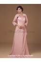 Chiffon and Charmeuse Straps Sweep Train A-line Mother Of The Bride Dress with Jacket