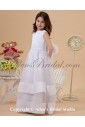 Organza and Satin Jewel Neckline Ankle-Length A-Line Flower Girl Dress with Bow