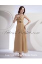 Chiffon V-Neck Ankle-Length A-line Bridesmaid Dress with Ruffle