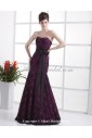 Satin and Lace Strapless Neckline Floor Length Mermaid Wedding Dress with Sash