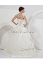 Taffeta Shoulder Straps Neckline Court Train A-Line Wedding Dress with Embroidered 