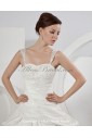 Taffeta Shoulder Straps Neckline Court Train A-Line Wedding Dress with Embroidered 