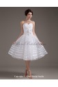 Satin and Yarn Sweetheart Knee-Length Ball Gown Wedding Dress