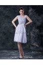 Satin Straps Neckline Knee-Length A-line Wedding Dress