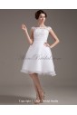 Lace Bateau Neckline Knee-Length A-line Wedding Dress