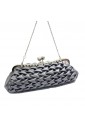 Satin Gray Handbag/Clutche with Diamonds (More Colors Available) H-365