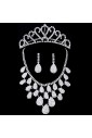 Shining Rhinestones Wedding Jewelry Set Earrings,Necklace and Combs