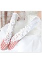 Satin Fingerless Length Wedding Gloves with Bead