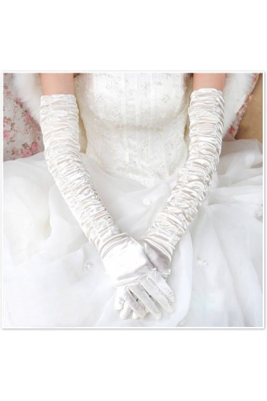 Satin Length Fingertips Wedding Bridal Gloves