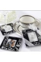 "Timeless Traditions" Elegant Black & White Glass Photo Coasters (set of 2)