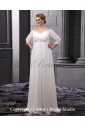 Chiffon Fashionable Sequins Off-the-Shoulder Floor Length Plus Size Wedding Dress