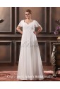 Elegant V-Neck Sweep Train Plus Size Wedding Dress
