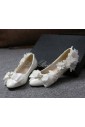 Handmade Lace Flowers Bow Wedding Shoes with Rhinestone