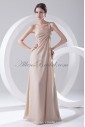 Chiffon One-shoulder Neckline Column Floor Length Prom Dress