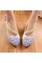 Best Lace Bridal Wedding Shoes with with Flower Bowknot Pearl