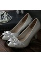 Elegant White Wedding Bridal Shoes with Rhinestone and Ribbons