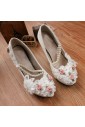 Elegant Lace Bridal Wedding Shoes with Pearl