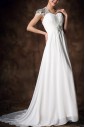 Satin Strapless Ball Gown with Crystal