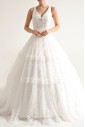 Lace Off-the-Shoulder Floor Length Ball Gown with Crystal