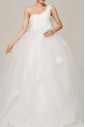 Satin Halter Floor Length Ball Gown with Pearls