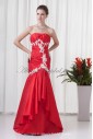Satin Strapless Neckline Mermaid Floor-Length Embroidered Prom Dress