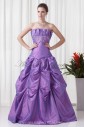 Taffeta Strapless Neckline A-line Floor-Length Embroidered Prom Dress