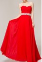 Satin Strapless Floor Length Empire Dress with Sequins