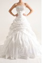 Organza Square Neckline Floor Length A-line Dress with Crystal