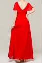 Satin V-neck Floor Length Empire Dress with Sequins