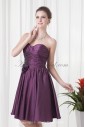 Taffeta Sweetheart Neckline A-line Knee-Length Gathered Ruched Cocktail Dress