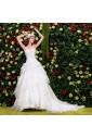Satin,Lace Sweetheart Ball Gown Dress with Handmade Flowers