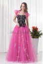 Satin and Net Sweetheart Neckline Ball Gown Floor Length Prom Dress with Embroidered and Jacket