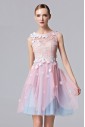 Lace Tulle A-line Scoop Cocktail Party / Prom Dress