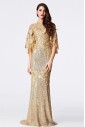 Hollow Out High Neck Sheath / Column Evening Dress with Paillettes