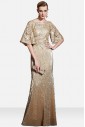 Hollow Out Scoop Embroidery Floor-length Evening Dress