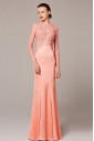 Long Sleeve Trumpet / Mermaid Hollow Out Scoop Evening / Prom Dress Floor-length with Crystal