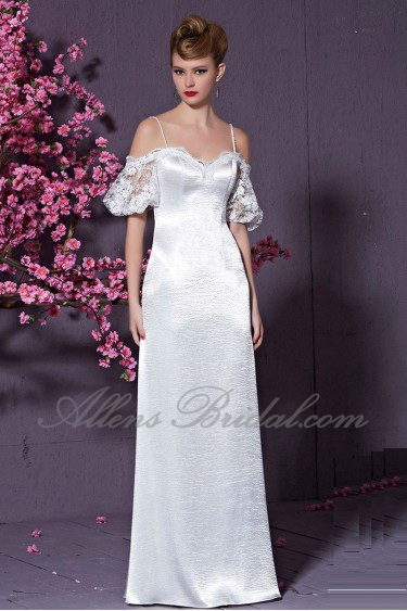 Off-the-shoulder Sheath / Column Evening / Prom Dress Floor-length with Straps