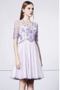 A-line Bateau Evening / Prom Dress with Flower(s)