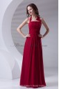 Chiffon Halter Neckline A-Line Floor Length Prom Dress