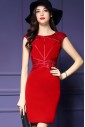 Lace Knee-length Sleeveless Scoop Lace Mother of the Bride Dress