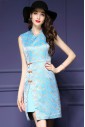 Knee-length Long Sleeve High Neck Mother of the Bride Dress
