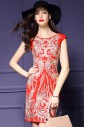 Short / Mini Sleeveless Scoop Embroidery Mother of the Bride Dress