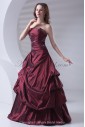Taffeta Strapless Neckline A-line Floor Length Embroidered Prom Dress
