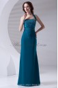 Chiffon Halter Neckline Sheath Floor Length Sequins Prom Dress
