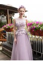 A-line Jewel Prom / Formal Evening Dress with Flower(s)