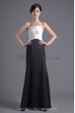Satin Strapless Column Floor Length Gathered Ruched Prom Dress