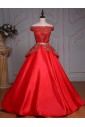 Ball Gown Off-the-shoulder Satin Prom / Formal Evening Dress with Beading