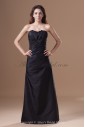 Taffeta Scallop Neckline Floor Length A-line Directionally Ruched Prom Dress