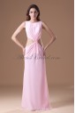 Chiffon Bateau Neckline Floor Length Column Prom Dress